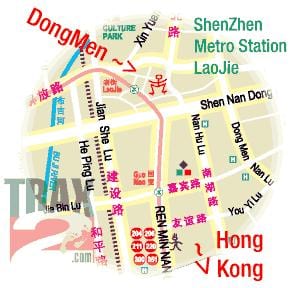 dongmen, Shenzhen markkinoilla kartta