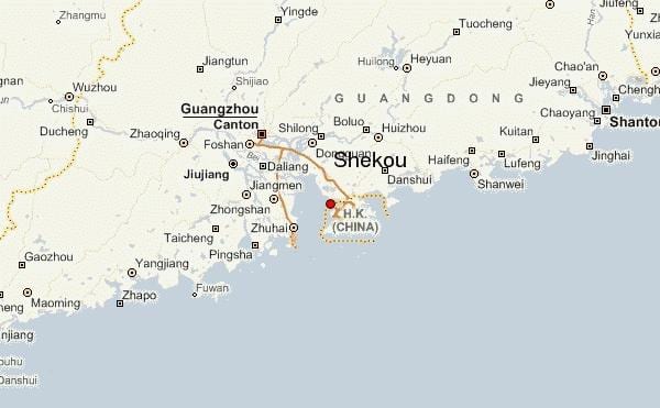 shekou Kiina kartta