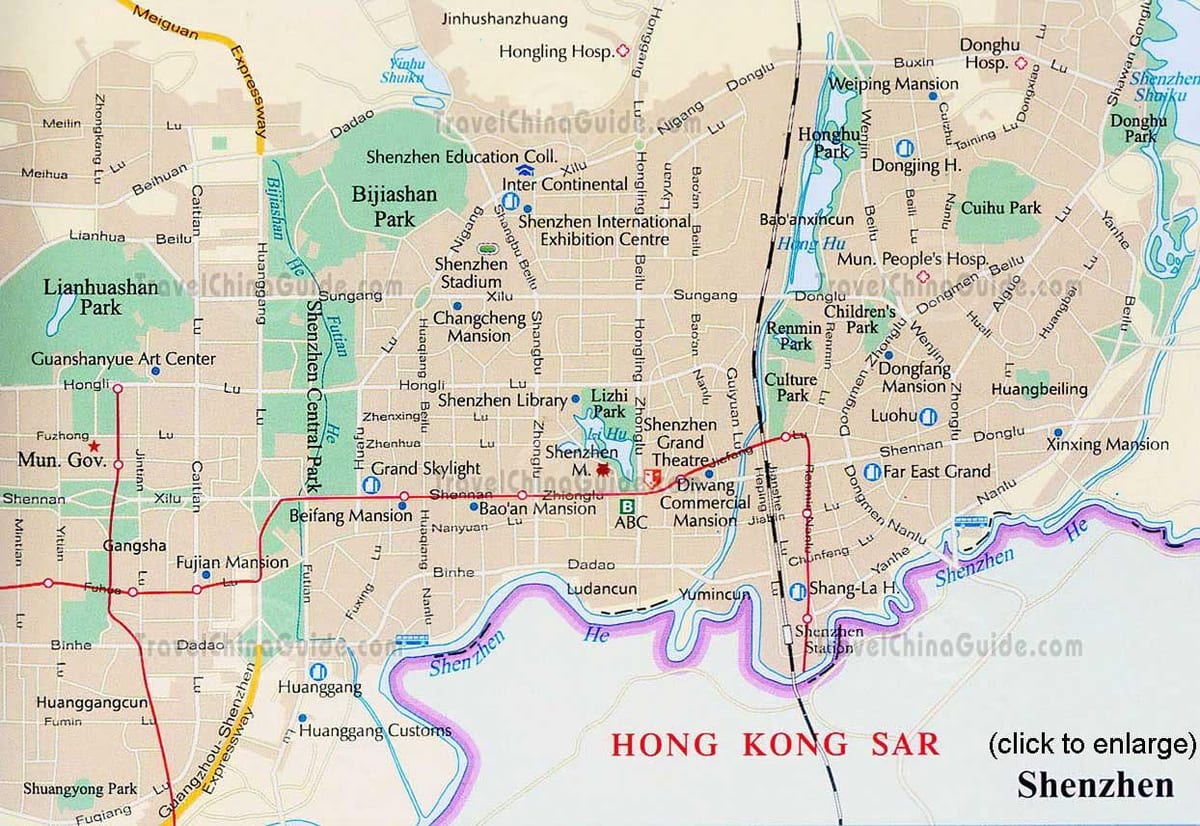Shenzhen, guangdong, Kiina kartta