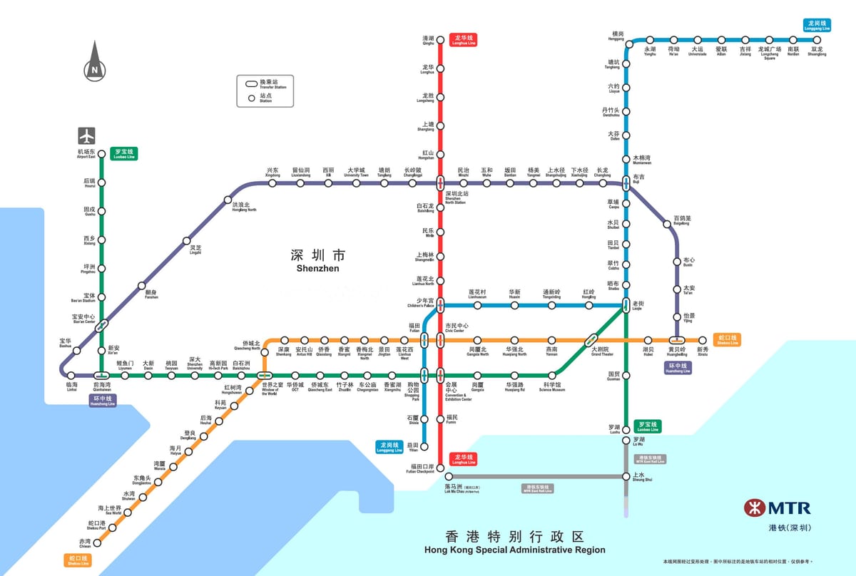 Shenzhen railway kartta